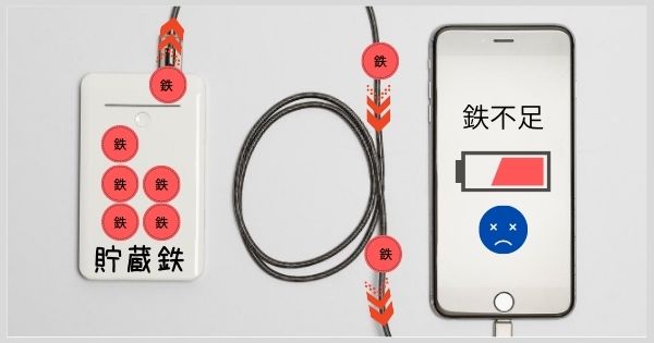 鉄分サプリで貯蔵鉄を増やすイメージ